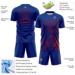 Custom Royal Red Splash Sublimation Soccer Uniform Jersey