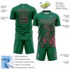 Custom Kelly Green Neon Pink Splash Sublimation Soccer Uniform Jersey
