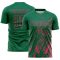 Custom Kelly Green Neon Pink Splash Sublimation Soccer Uniform Jersey