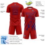 Custom Red Royal Splash Sublimation Soccer Uniform Jersey