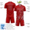Custom Red Gray Splash Sublimation Soccer Uniform Jersey