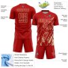 Custom Red Cream Splash Sublimation Soccer Uniform Jersey