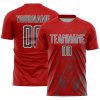 Custom Red Steel Gray-White Splash Sublimation Soccer Uniform Jersey