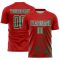 Custom Red Kelly Green-White Splash Sublimation Soccer Uniform Jersey