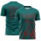 Custom Teal Red Splash Sublimation Soccer Uniform Jersey
