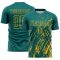 Custom Teal Gold Splash Sublimation Soccer Uniform Jersey