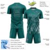 Custom Teal Gray Splash Sublimation Soccer Uniform Jersey