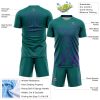 Custom Teal Purple Splash Sublimation Soccer Uniform Jersey