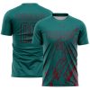 Custom Teal Crimson Splash Sublimation Soccer Uniform Jersey