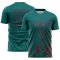 Custom Teal Crimson Splash Sublimation Soccer Uniform Jersey