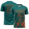 Custom Teal Orange Splash Sublimation Soccer Uniform Jersey