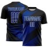 Custom Black Royal-White Line Sublimation Soccer Uniform Jersey