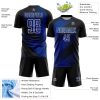 Custom Black Royal-White Line Sublimation Soccer Uniform Jersey