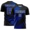 Custom Black Royal-White Line Sublimation Soccer Uniform Jersey