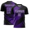 Custom Black Purple-White Line Sublimation Soccer Uniform Jersey
