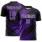Custom Black Purple-White Line Sublimation Soccer Uniform Jersey