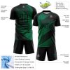 Custom Black Kelly Green Line Sublimation Soccer Uniform Jersey